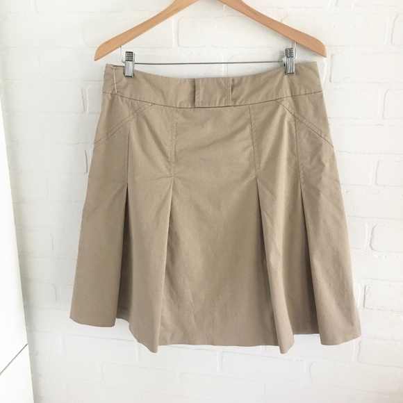 Escada Sport Rudy Skirt Medium Beige Khaki Cotton Pleated Cargo Safari Pockets M - Picture 9 of 14
